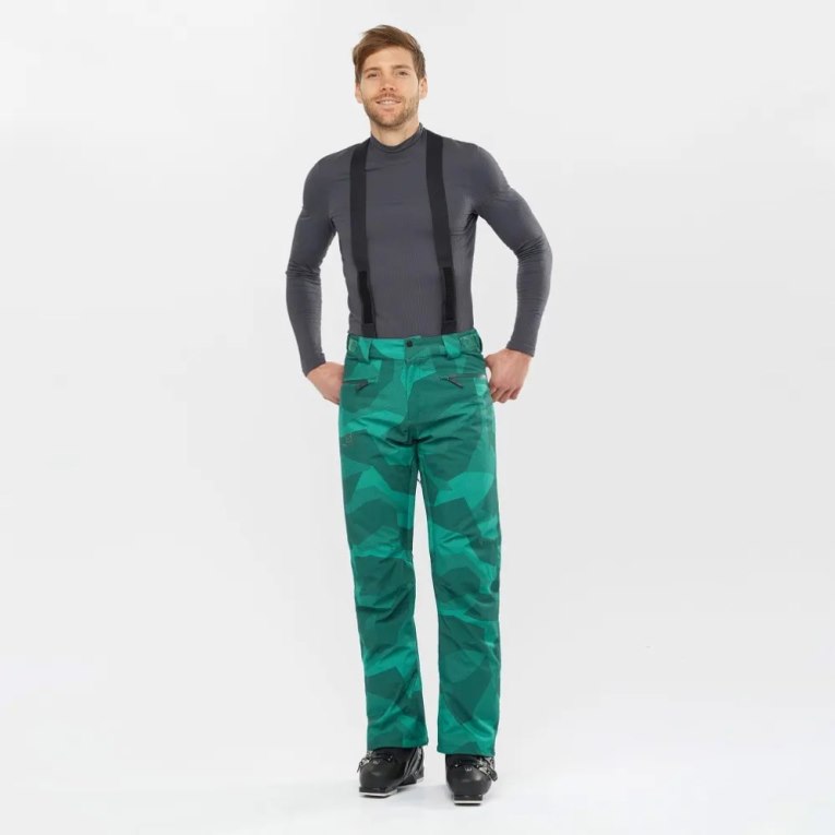 Salomon Edge Men\'s Ski Pants Green | CA 4X79